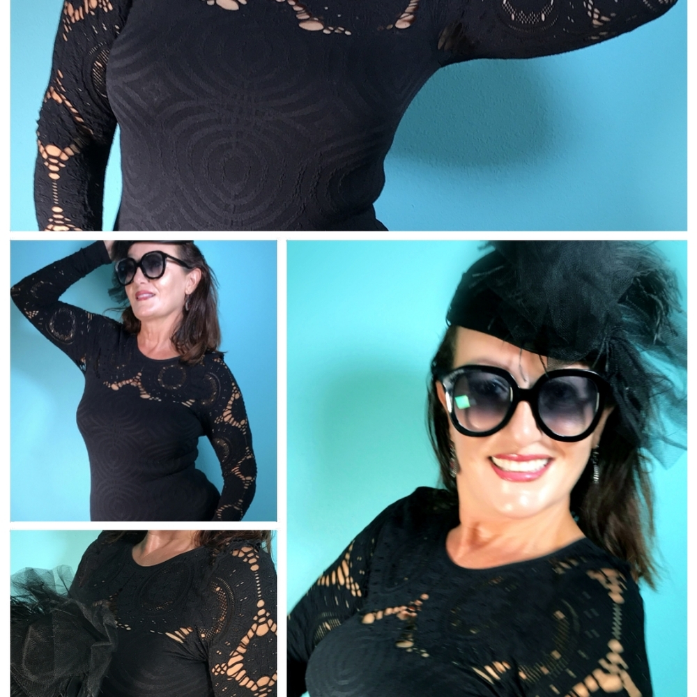 Black lycra elastic dress